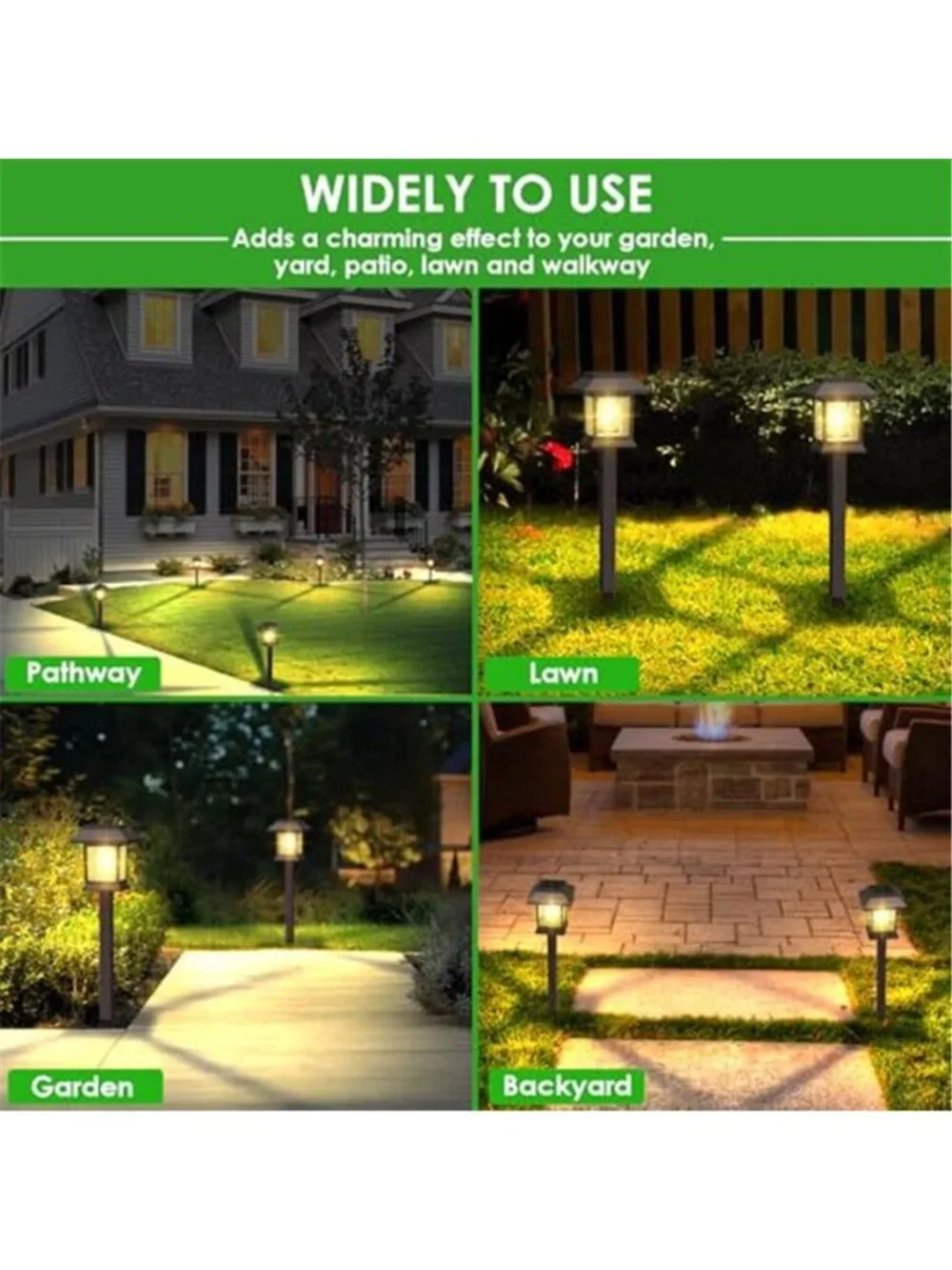 Solar Pathway Lights Outdoor 12 Pack Waterproof Garden Stake Landscape Lighting